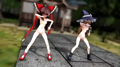 Mmd  Elect- Reimu & Marisa