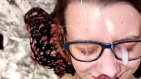 Huge Facial For Busty Petite