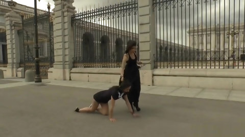 Hot Petite European Brunette Slave In Bar Pussy Fucked In Group