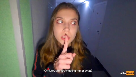 We Fucked In The Stairwell While Parents Are At Home - Cum In Panties And Put Them On - Pov 4k