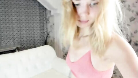 Blonde Teen Babe Drinking Wine And Stripping Chat On Webcam