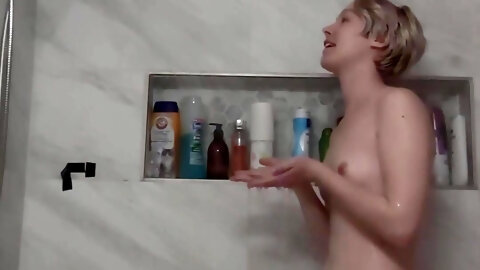 Getting My Small Tits  Wetttt In The Shower, Playing With My Hairy Pussy, And Talking To Y'all