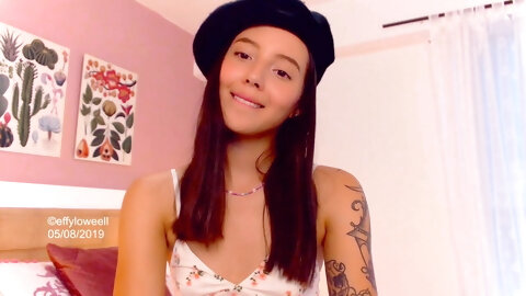 Effy Loweell Looks Very Beautiful And Captivating In Her Underwear And With A Beret, She Looks Like An Artist.