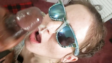 Cheating Wife Gets Her Shades And Face Coated In Black Cum